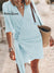 Women's Loose Stylish Solid Color V-neck Cotton And Linen Dress