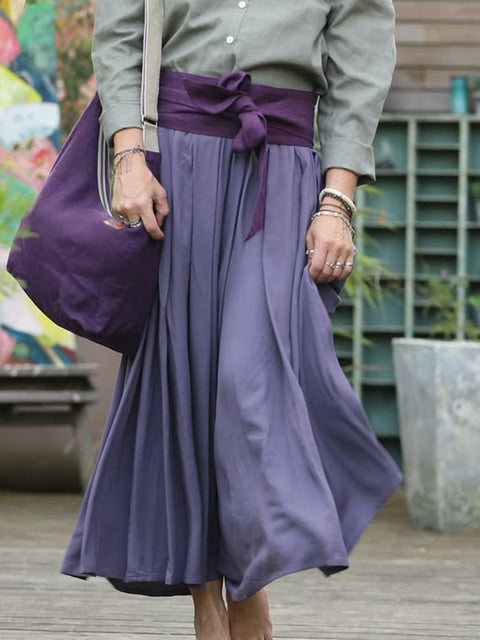 Mathilde Draped Linen Wide-leg Trousers
