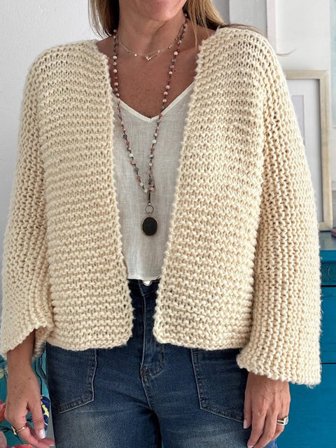 Women's Solid Color Knitted Cardigan Jacket