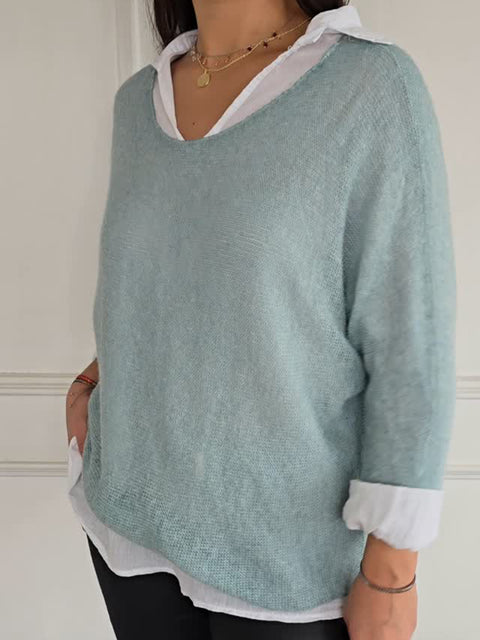 Basic Soft Sweater Two-piece Set
