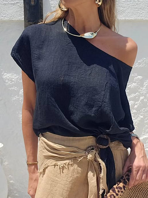 Women's Button Linen Top