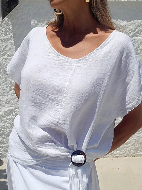 Women's Button Linen Top