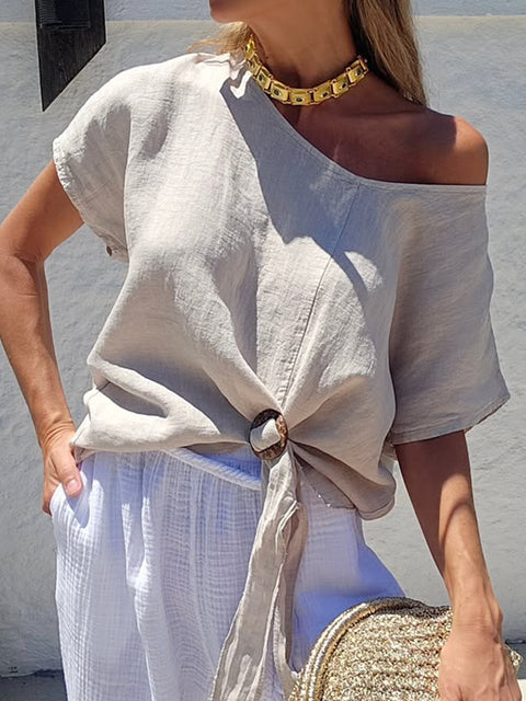 Women's Button Linen Top