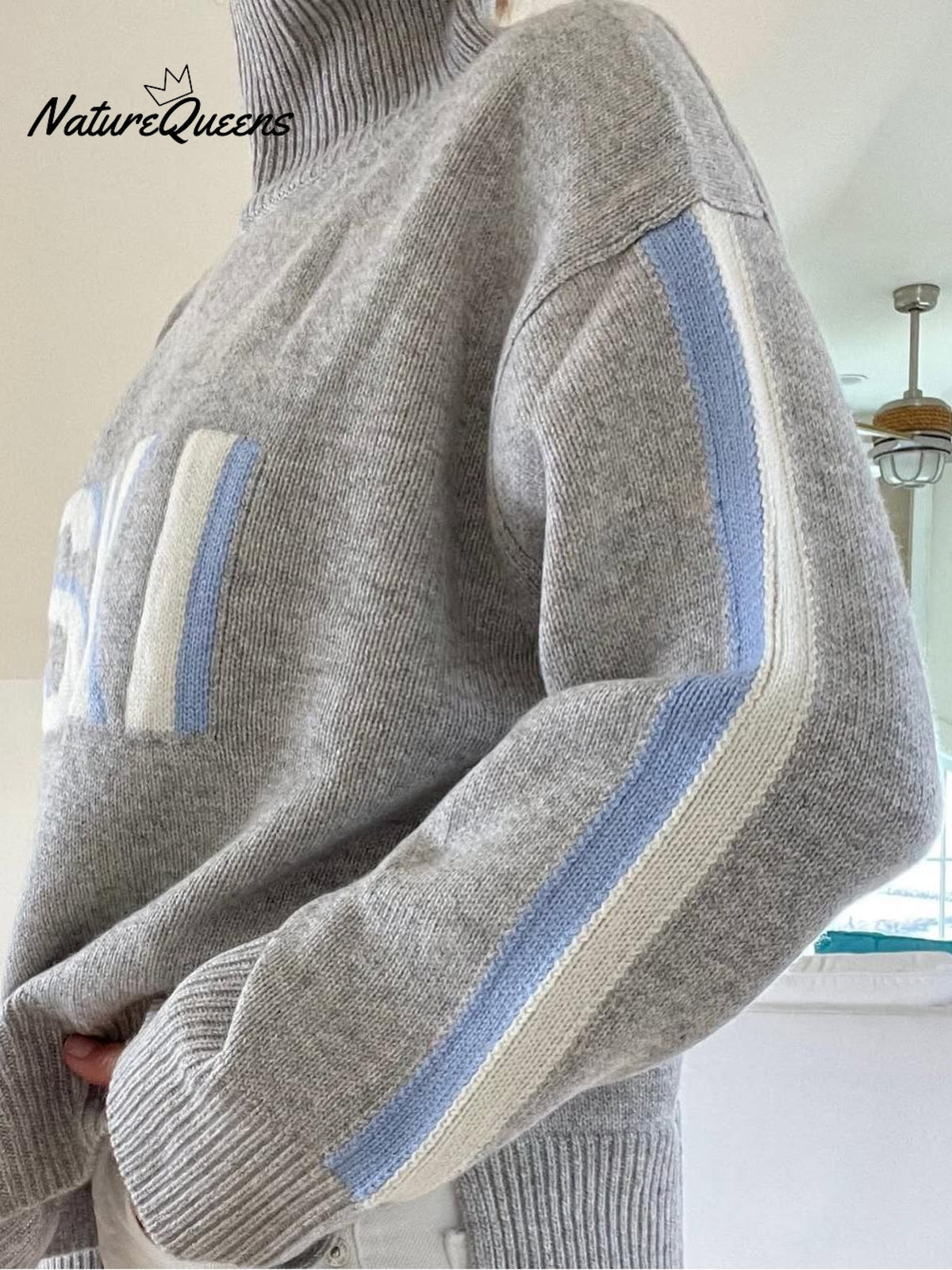 Retro Cashmere Turtleneck Ski Sweater