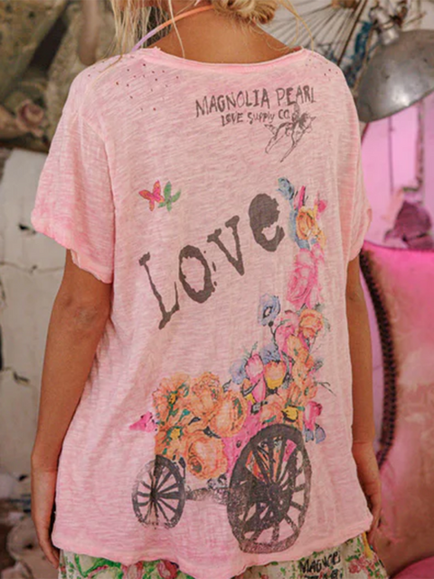 Nature Love Animals Elephant Print T-shirt