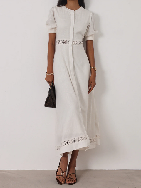 Anice Cotton and Linen Lace Dress