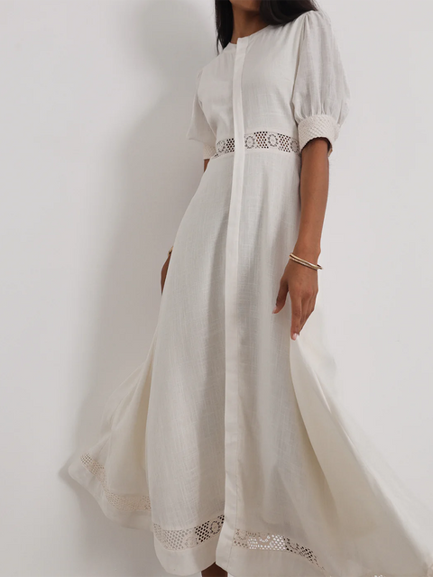 Anice Cotton and Linen Lace Dress