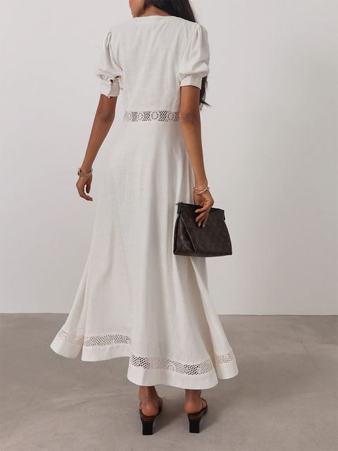 Anice Cotton and Linen Lace Dress