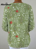Women's Lovely Christmas Tree Pattern Art Print Casual Pullover Sweater