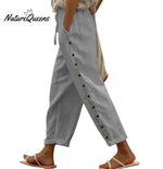 Women's Cotton And Linen Casual Pants