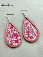 Women's Bohemian Print Thanksgiving Tear Drop Cork Earrings