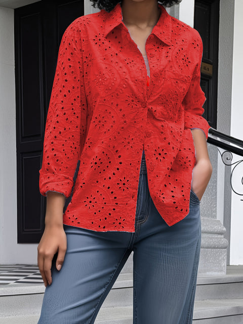 Women's Women's Embroidered Laceup Shirt