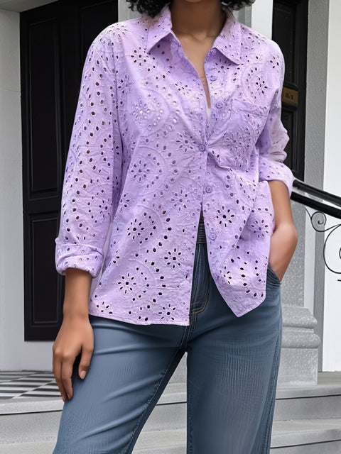 Women's Women's Embroidered Laceup Shirt