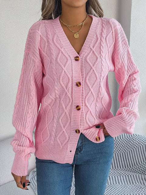 Women's Collar Lantern Sleeve Cardigan Sweater Coat