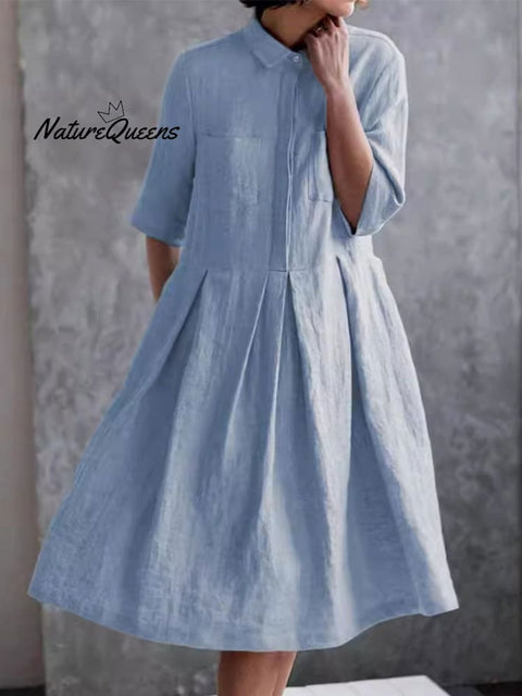 Women's Cute  Solid Color  Casual  Shirt Dress