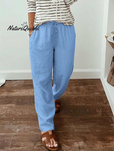 Women's  Cotton And Linen Casual Pants