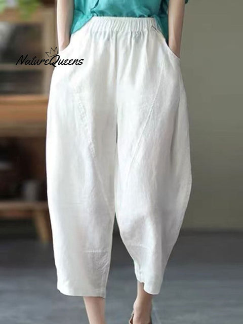 Women's  Cotton And Linen Casual Pants