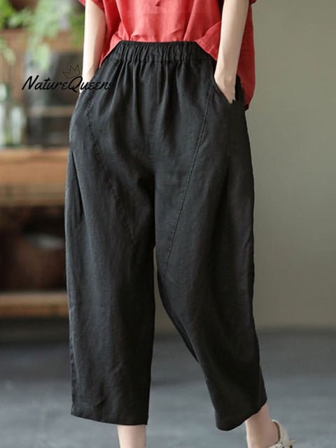 Women's  Cotton And Linen Casual Pants