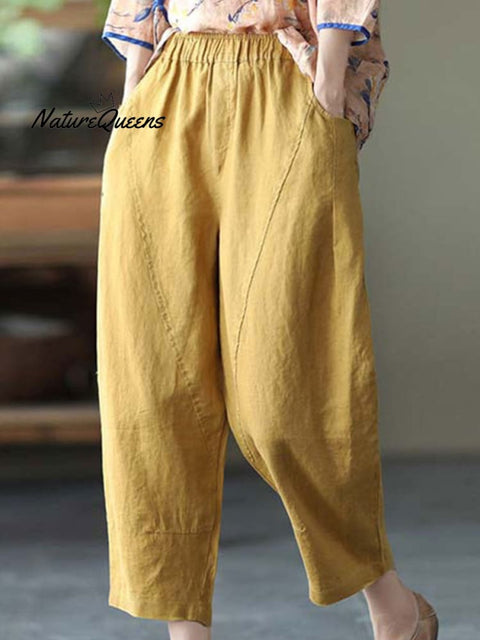 Women's  Cotton And Linen Casual Pants