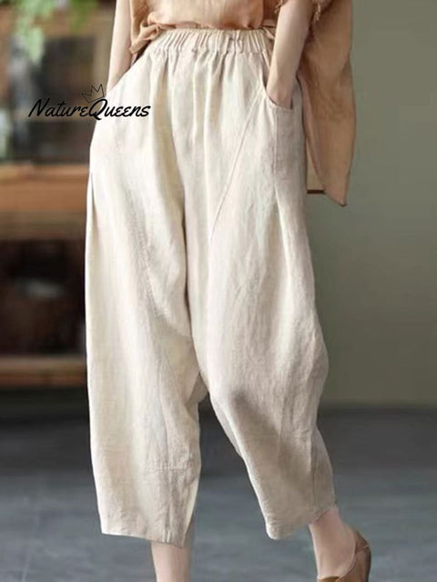 Women's  Cotton And Linen Casual Pants