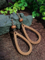 Vintage Wooden Beads Hand Woven Geometric Hollowed Wooden Earrings