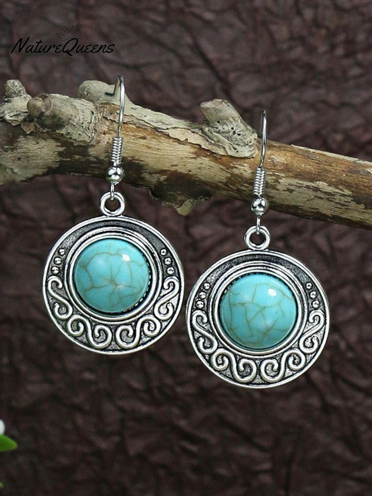 Silver Geometric Metal Tassel Earrings Vintage Earrings