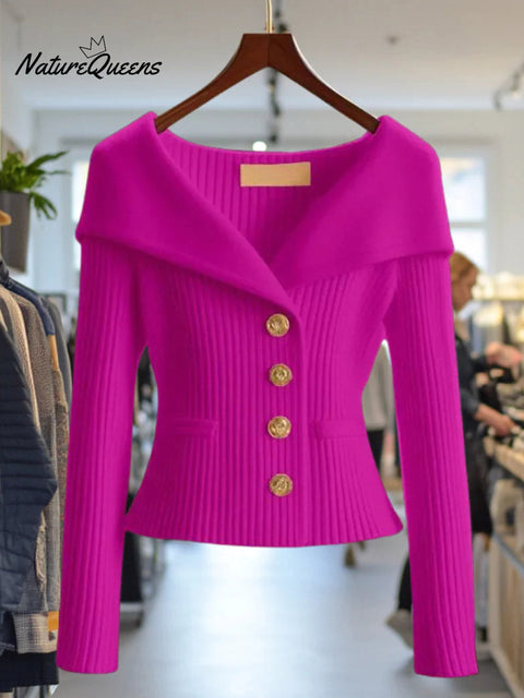 Women's Solid Color V-Neck Long Sleeve Casual Lazy Style Sweater