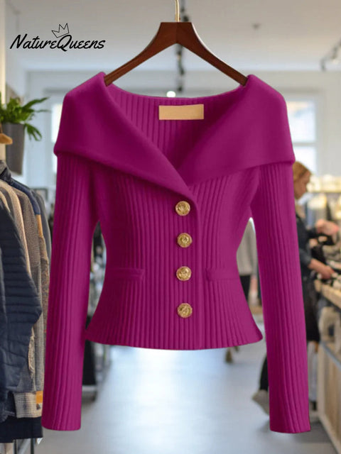 Women's Solid Color V-Neck Long Sleeve Casual Lazy Style Sweater