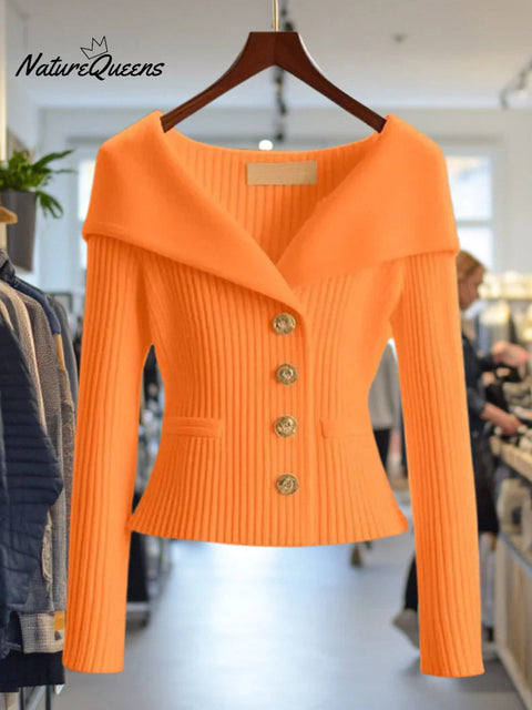 Women's Solid Color V-Neck Long Sleeve Casual Lazy Style Sweater