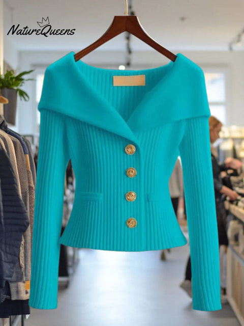Women's Solid Color V-Neck Long Sleeve Casual Lazy Style Sweater