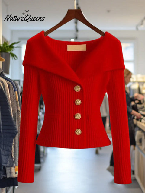 Women's Solid Color V-Neck Long Sleeve Casual Lazy Style Sweater
