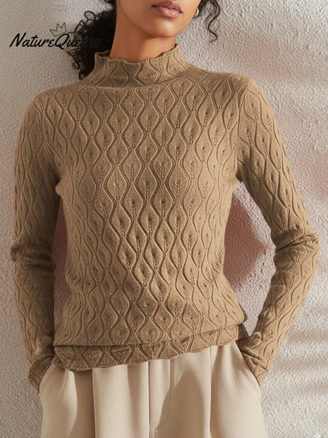 Women's Solid Color Half-Turtleneck Long-Sleeved Casual Stretch Bottoming Shirt