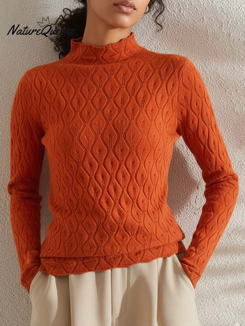 Women's Solid Color Half-Turtleneck Long-Sleeved Casual Stretch Bottoming Shirt
