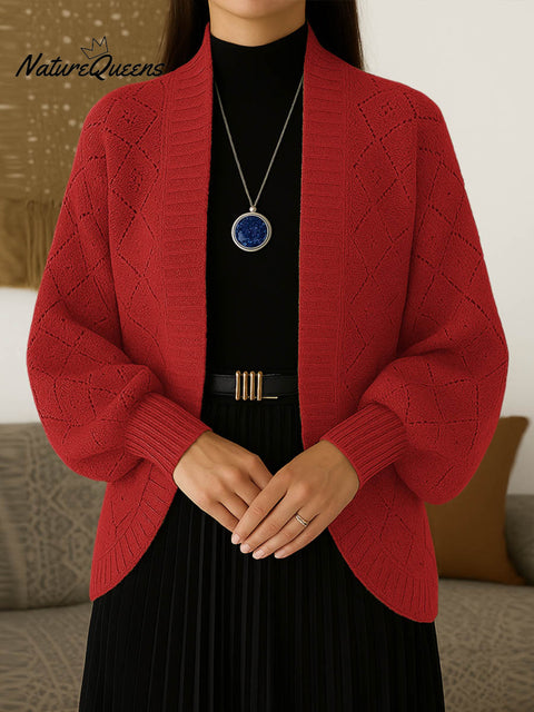 Women's Solid Color Long Sleeve Casual Loose Cardigan Sweater