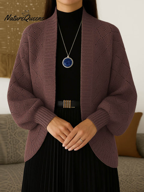 Women's Solid Color Long Sleeve Casual Loose Cardigan Sweater