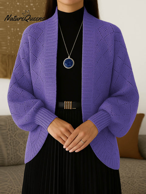 Women's Solid Color Long Sleeve Casual Loose Cardigan Sweater