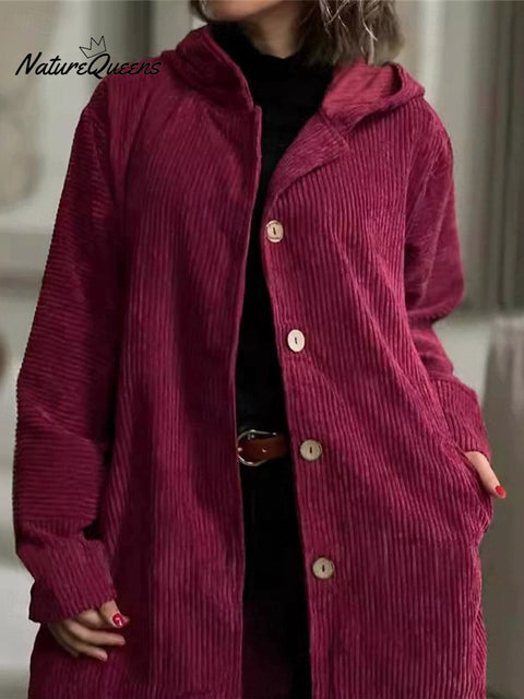 Women's Solid Color Long Sleeve Casual Loose Hooded Cardigan