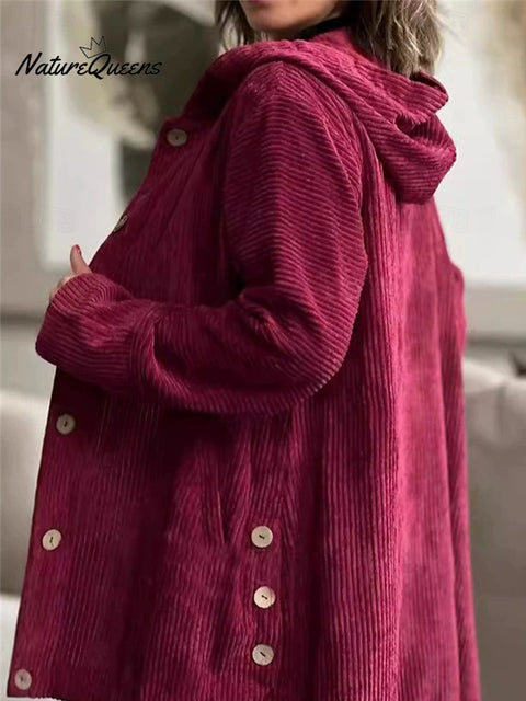 Women's Solid Color Long Sleeve Casual Loose Hooded Cardigan