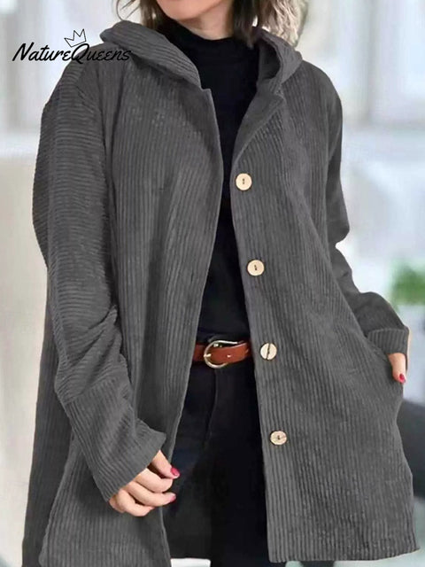 Women's Solid Color Long Sleeve Casual Loose Hooded Cardigan