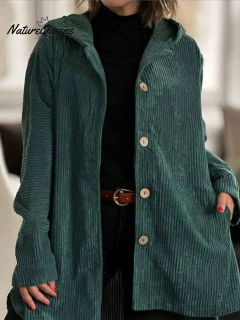 Women's Solid Color Long Sleeve Casual Loose Hooded Cardigan