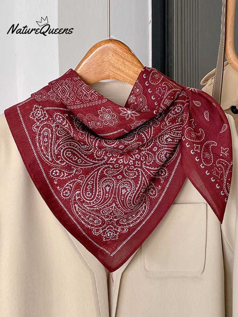 Women's Retro Printed Casual All-match Cotton and Linen Scarf