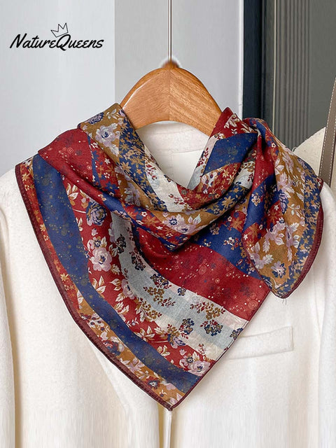 Women's Retro Printed Casual All-match Cotton and Linen Scarf