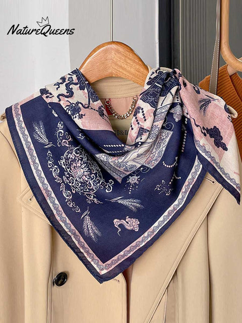 Women's Retro Printed Casual All-match Cotton and Linen Scarf
