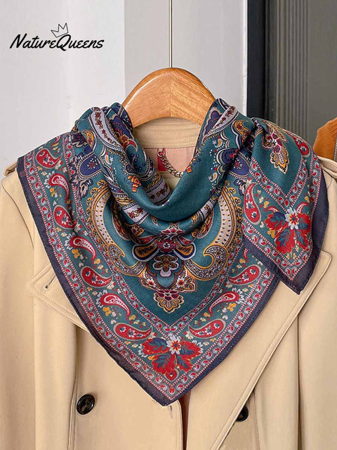 Women's Retro Printed Casual All-match Cotton and Linen Scarf