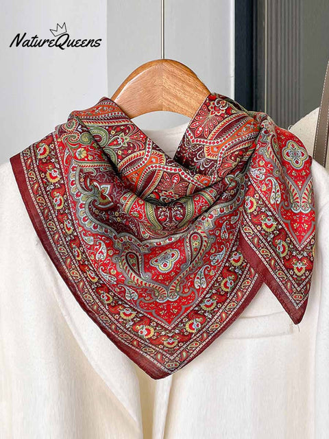Women's Retro Printed Casual All-match Cotton and Linen Scarf