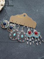 Bohemian Ethnic Wind Temperament Earrings Long Retro Vacation Personality Simple Earrings Match Earrings Set