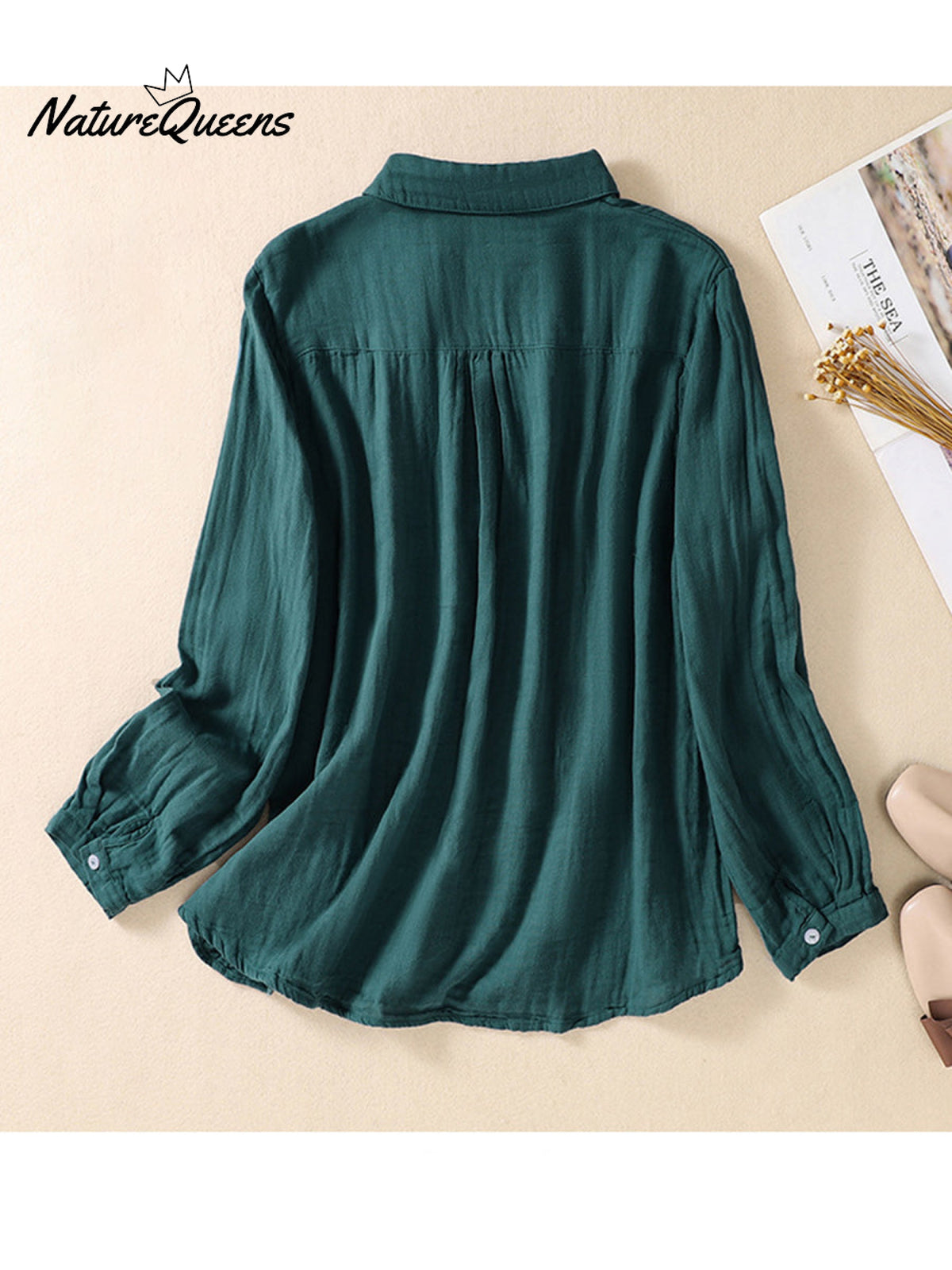 Women's Casual Cotton And Linen Shirt