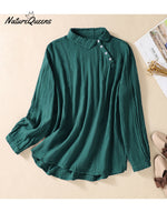 Women's Casual Cotton And Linen Shirt