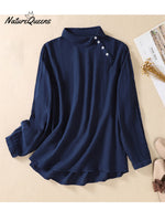 Women's Casual Cotton And Linen Shirt