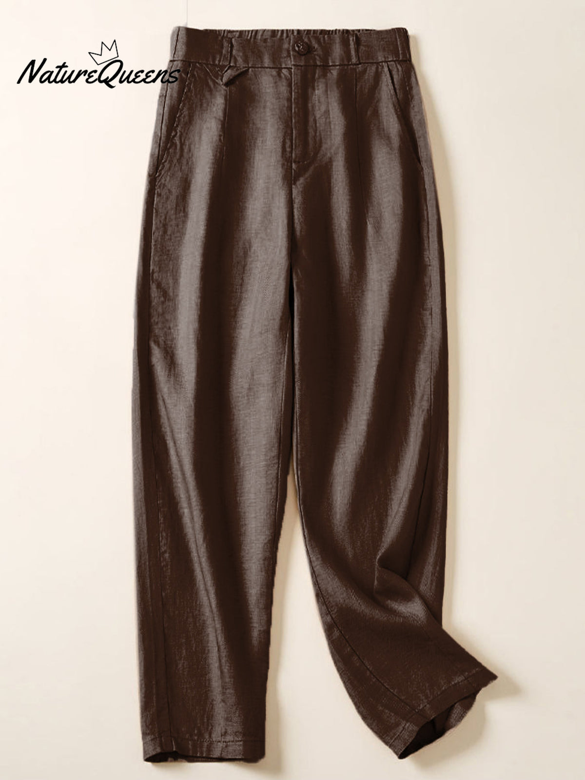 Women's Jacquard PatternTencel and Linen Casual Pants